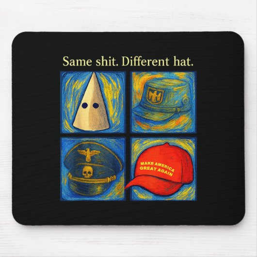 Same Different Hat Funny Van Gogh Litical Humor Jo Mousepad (Vorne)