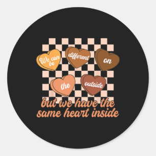 Same Heart Black History Month Kariert Candy Con Runder Aufkleber