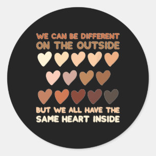 Same Heart Inside Juneteenth Black History Month W Runder Aufkleber