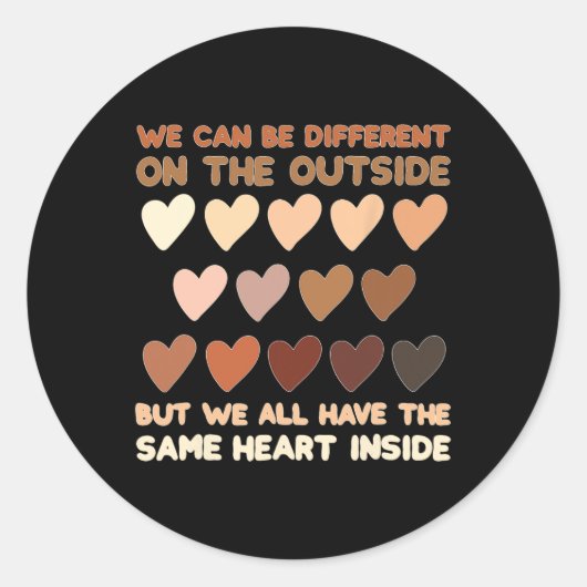 Same Heart Inside Juneteenth Black History Month W Runder Aufkleber (Vorderseite)