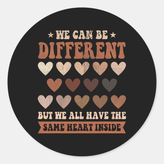 Same Heart Inside Juneteenth Schwarze Geschichte M Runder Aufkleber (Vorderseite)
