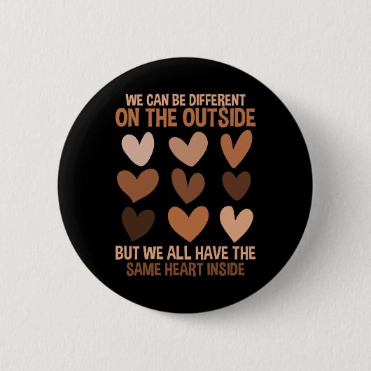 Same Heart Inside Vielfalt Liebe Einheit Black His Button (Vorderseite)
