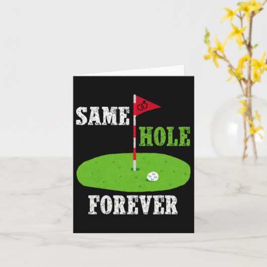 Same Hole Forever Groom Bachelor Party Funny Golf Karte (Gelbe Blume)