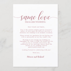 Same Love Downsize-Hochzeit Roségold Einladung