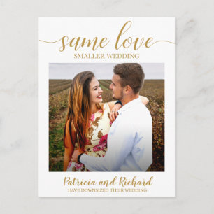 Same Love Hochzeitseinladung Foto Gold im kleinere Postkarte