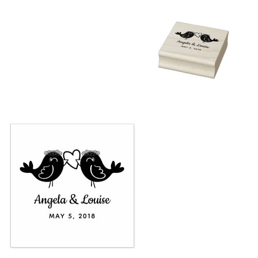 Same sex Rustic Rubber Stamp Wedding Monogram Gummistempel (Stempel)