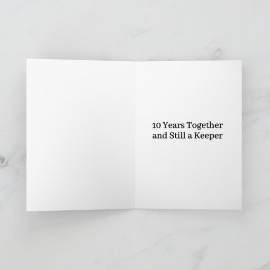 Same Wavelength 10th Wedding Anniversy Karte (Innenseite)