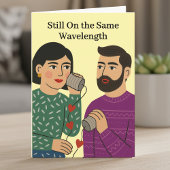 Same Wavelength 10th Wedding Anniversy Karte