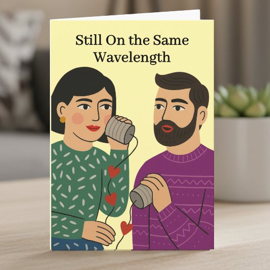 Same Wavelength 10th Wedding Anniversy Karte