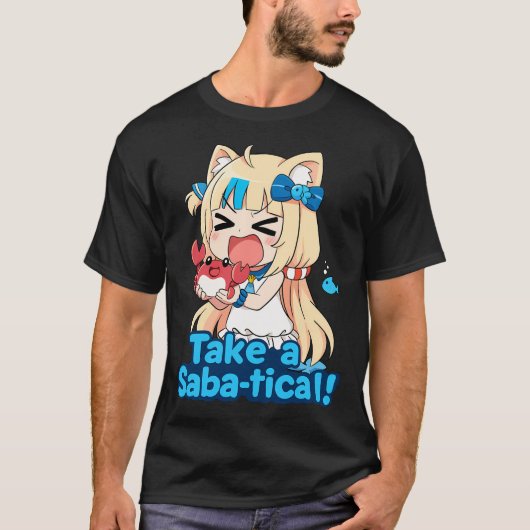 Sameko Saba Vtuber "Take a Saba-tical!" Mario Teil T-Shirt (Vorderseite)