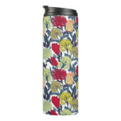 Sameless colorful flowers Pattern on white backgro Thermosbecher (Nach rechts gedreht)