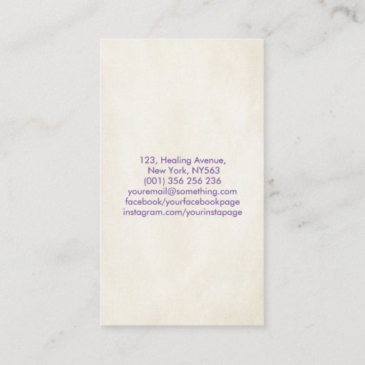 Samen des Lebens Chakra Farben Visitenkarte (Rückseite)