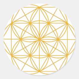 Samen des Lebens Gold Runder Aufkleber