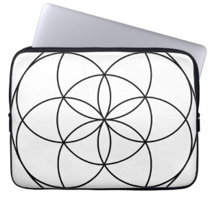 Samen des Lebens Heilige Geometrie, schwarz und we Laptopschutzhülle