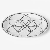 Samen des Lebens Heilige Geometrie, schwarz und we Pappteller (Schrägansicht)