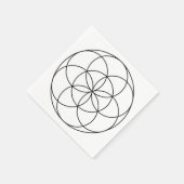 Samen des Lebens Heilige Geometrie, schwarz und we Serviette (Ecke)