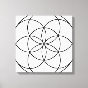 Samen des Lebens Heilige Geometrie schwarz & weiß Leinwanddruck