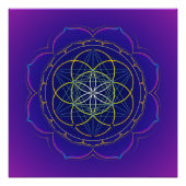 Samen des Lebens & Metatron's cube mandala Poster (Vorderseite)
