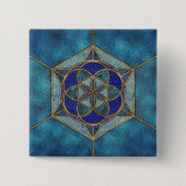 Samen des Lebens Mosaik Ornament Button (Vorderseite)