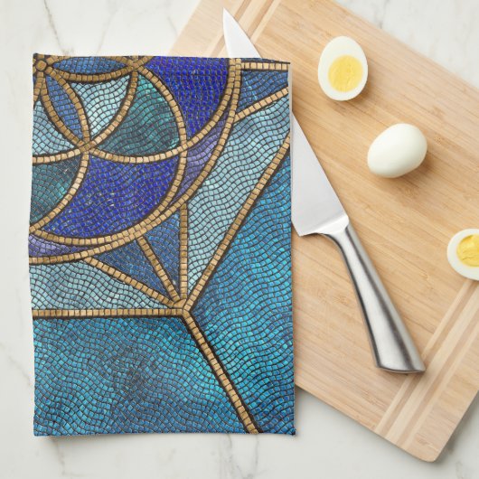 Samen des Lebens Mosaik Ornament Geschirrtuch (Viertel Falte)