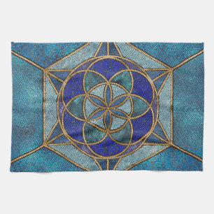 Samen des Lebens Mosaik Ornament Geschirrtuch