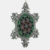 Samen des Lebens Schneeflocken Zinn-Ornament (Links)