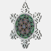 Samen des Lebens Schneeflocken Zinn-Ornament (Rechts)