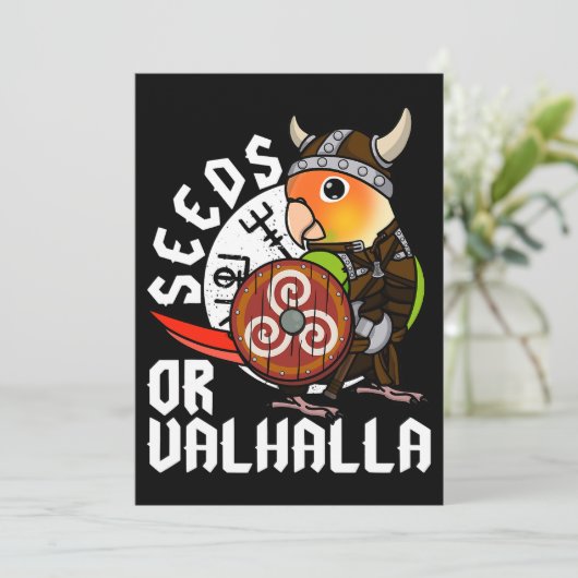 Samen oder Valhalla I Viking Parrot I Ananas Conu Einladung (Stehend Vorderseite)