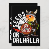 Samen oder Valhalla I Viking Parrot I Ananas Conu Einladung (Vorne/Hinten)