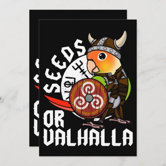Samen oder Valhalla I Viking Parrot I Ananas Conu Einladung (Vorne/Hinten)