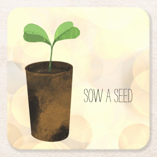 Samen säen rechteckiger pappuntersetzer (Vorderseite)