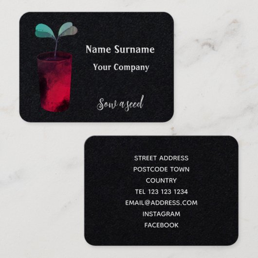 Samen säen visitenkarte (Vorne/Hinten)