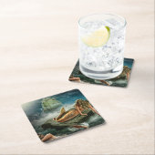 Samen und Schiff Rechteckiger Pappuntersetzer (Vor Ort)