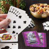 Samenkarte mit lila Spielkarten (In Situ)
