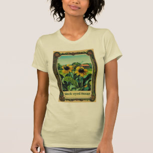 Samenpackungsdesign Schwarze Rudbeckie T-Shirt