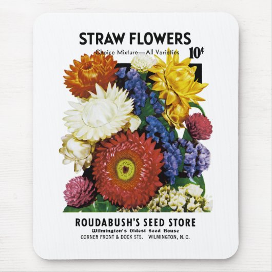 Samenpackungsetikett für Strohblumen Mousepad (Vorne)