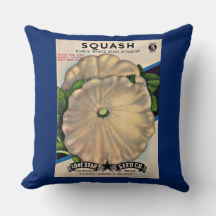 Samenpaket der 50er Jahre, weißer Squash-Druck Kissen