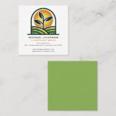 Samensaat und sonniger Bio Bauer Quadratische Visitenkarte (Vorne/Hinten)