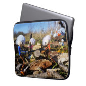 Samenwerking van Fubby poppetjes. Laptopschutzhülle (Vorderseite Links)