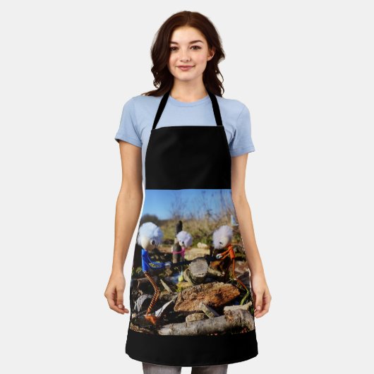 Samenwerking van Fubby poppetjes op een houtwerkpl Schürze (Getragen)