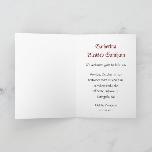 Samhain Ansammlung Einladung - Den Ravens (Innenseite)