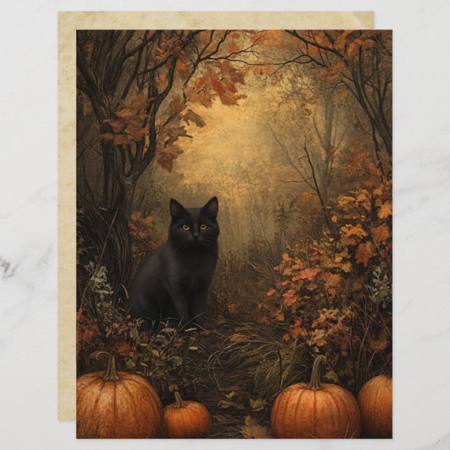 Samhain Black Cat Scrapbook Paper (Vorne/Hinten)