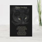 Samhain Black Cat Segings Happy Samhain Celtic Karte (Vorderseite)