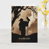 Samhain Blessing Mystic Wizard and Owl Karte (Gelbe Blume)