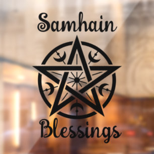 Samhain Blessings Halloween Hexen Segen Fensteraufkleber