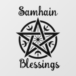 Samhain Blessings Halloween Hexen Segen Fensteraufkleber