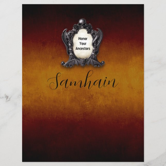 Samhain-Book of Shadows-Seite mit Korrespondenzen (Vorderseite)
