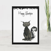 Samhain Cat Greeting Card Karte (Vorderseite)
