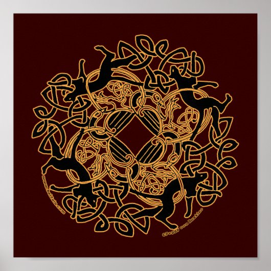 Samhain Cats keltische Kunstdrucke Poster (Vorne)