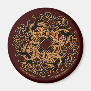 Samhain Celtic Cats Knüpfarbeit Magnete Magnet